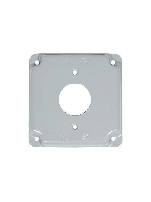4" SQ COVER 20A TWIST LOCK RECEPTACLE 1.62" ROUND 1/2" RAISED