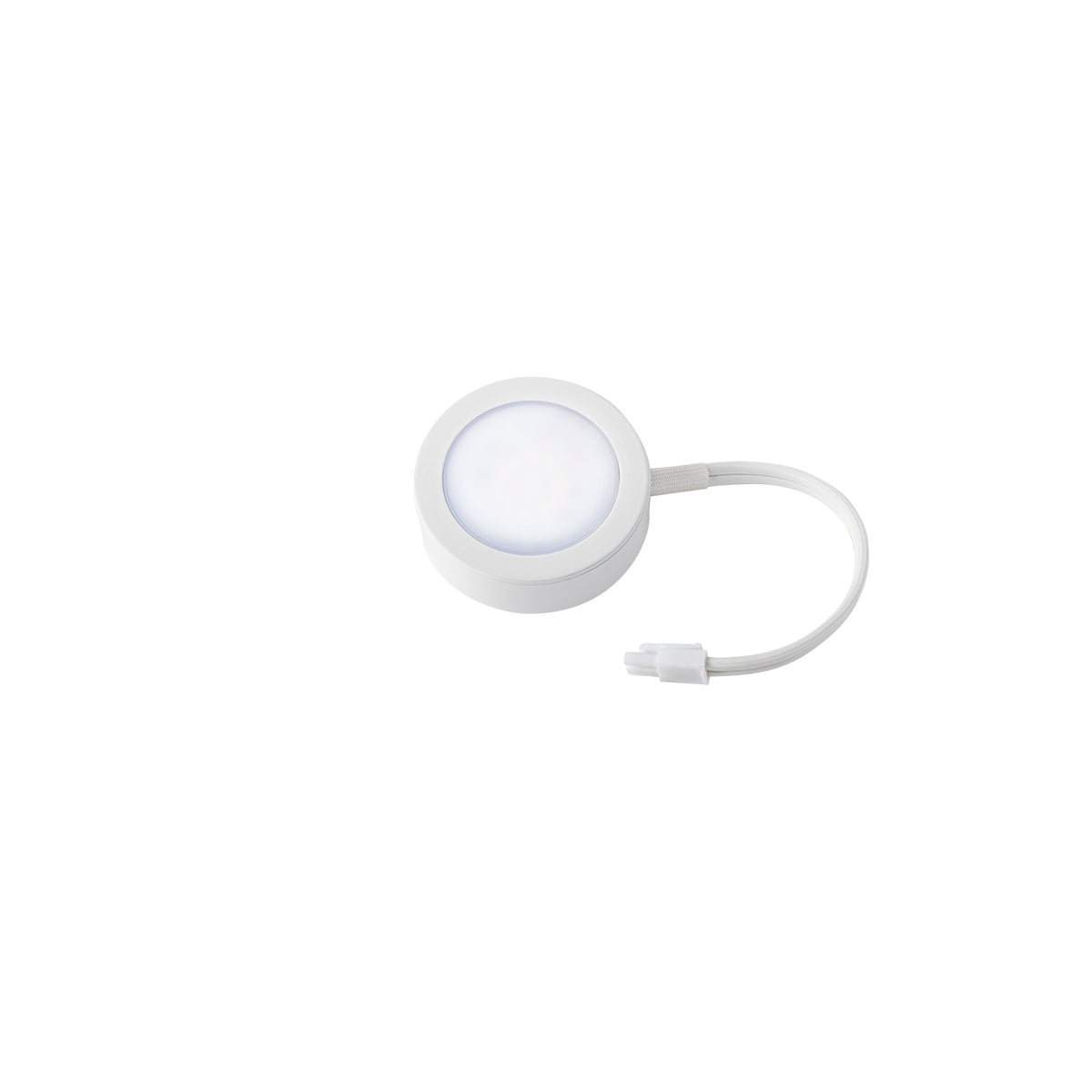 1 Single Wired Puck Light 120V 27/30/35K White Finish
