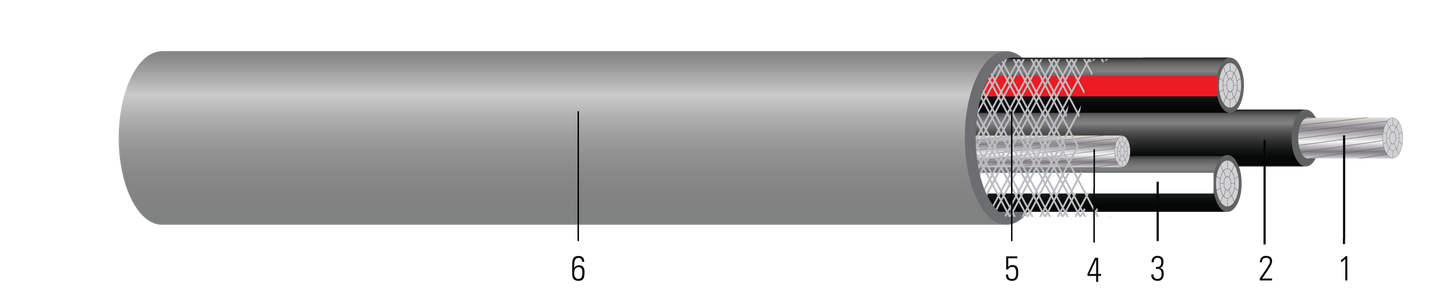 2-3 SERVICE ENTRANCE CABLE ALUMINUM WITH 3 CONDUCTORS & GROUND