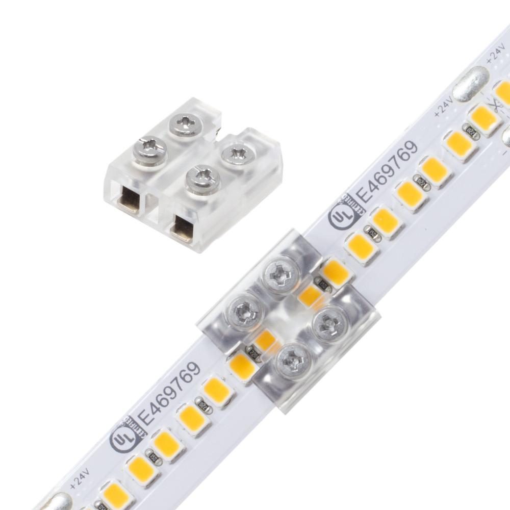 Tape Light Terminal Block Connector, Screw Down, 12mm, Tape-To-Wire