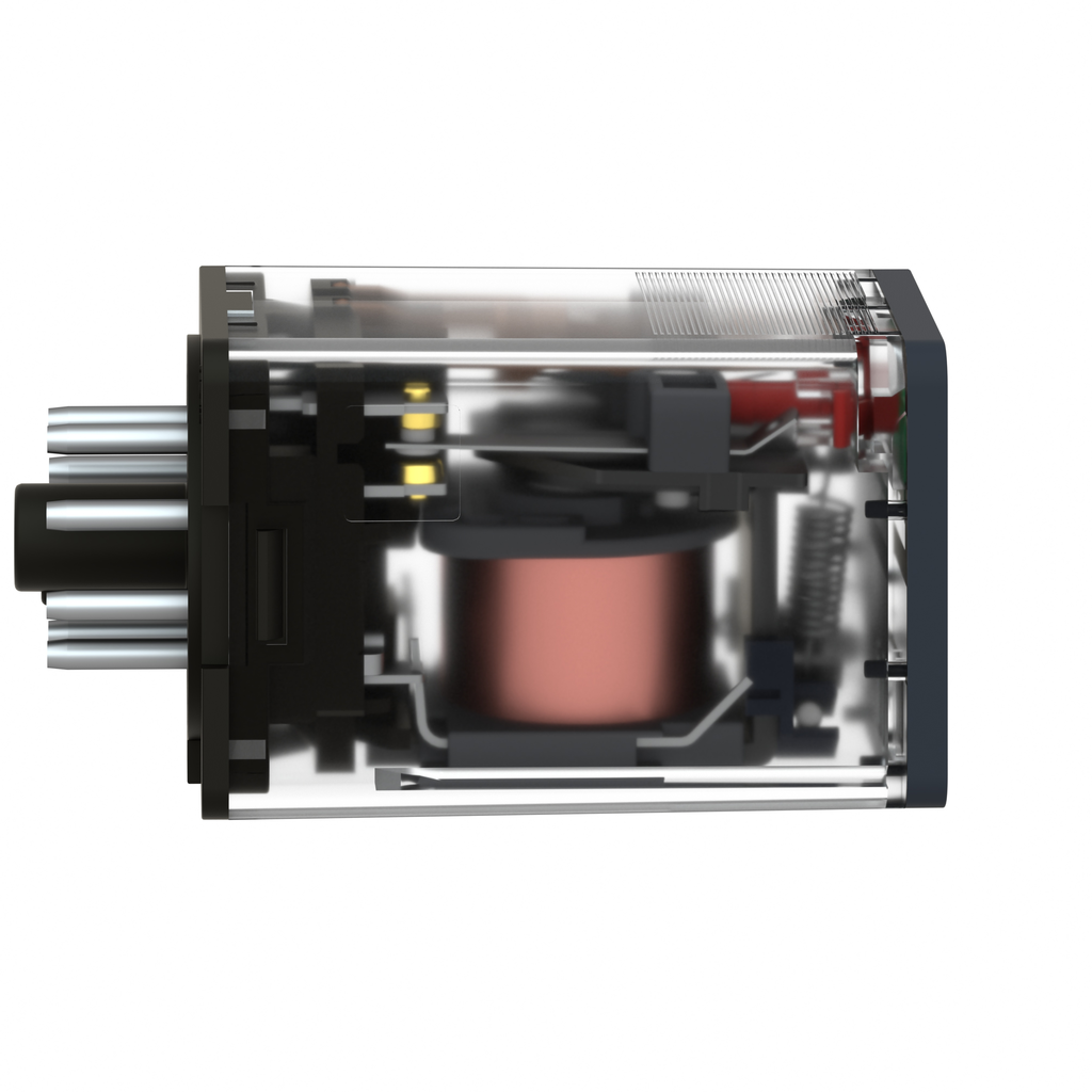 Universal plug in relay, Harmony, 10A, 2CO, with LED, lockable test button, 230V AC