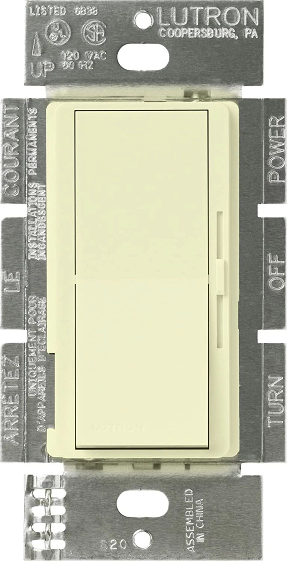 Diva Dimmer - Gloss Finish, Fluorescent or LED Dimming with 0-10V Ballasts and Drivers, Single-pole/3-way, 120-277V/50mA/8A