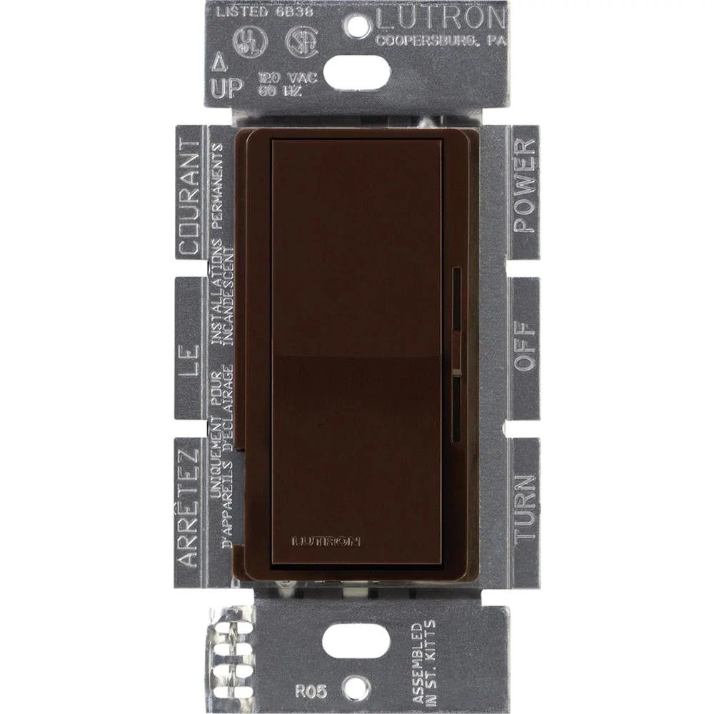 Diva Dimmer - Gloss Finish, Fluorescent or LED Dimming with 0-10V Ballasts and Drivers, Single-pole/3-way, 120-277V/50mA/8A