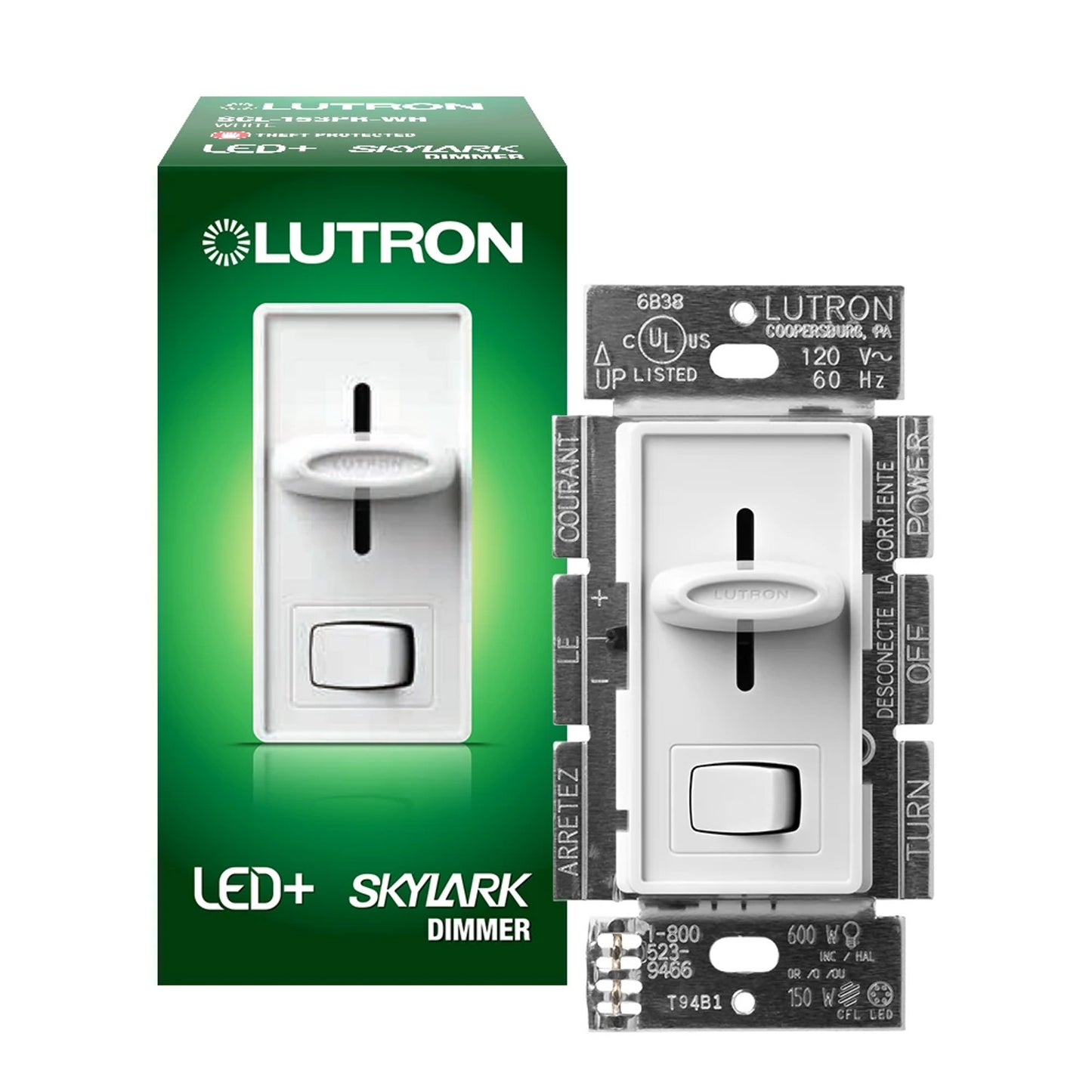 Skylark LED+ Dimmer for LED, halogen, and incandescent dimmable bulbs