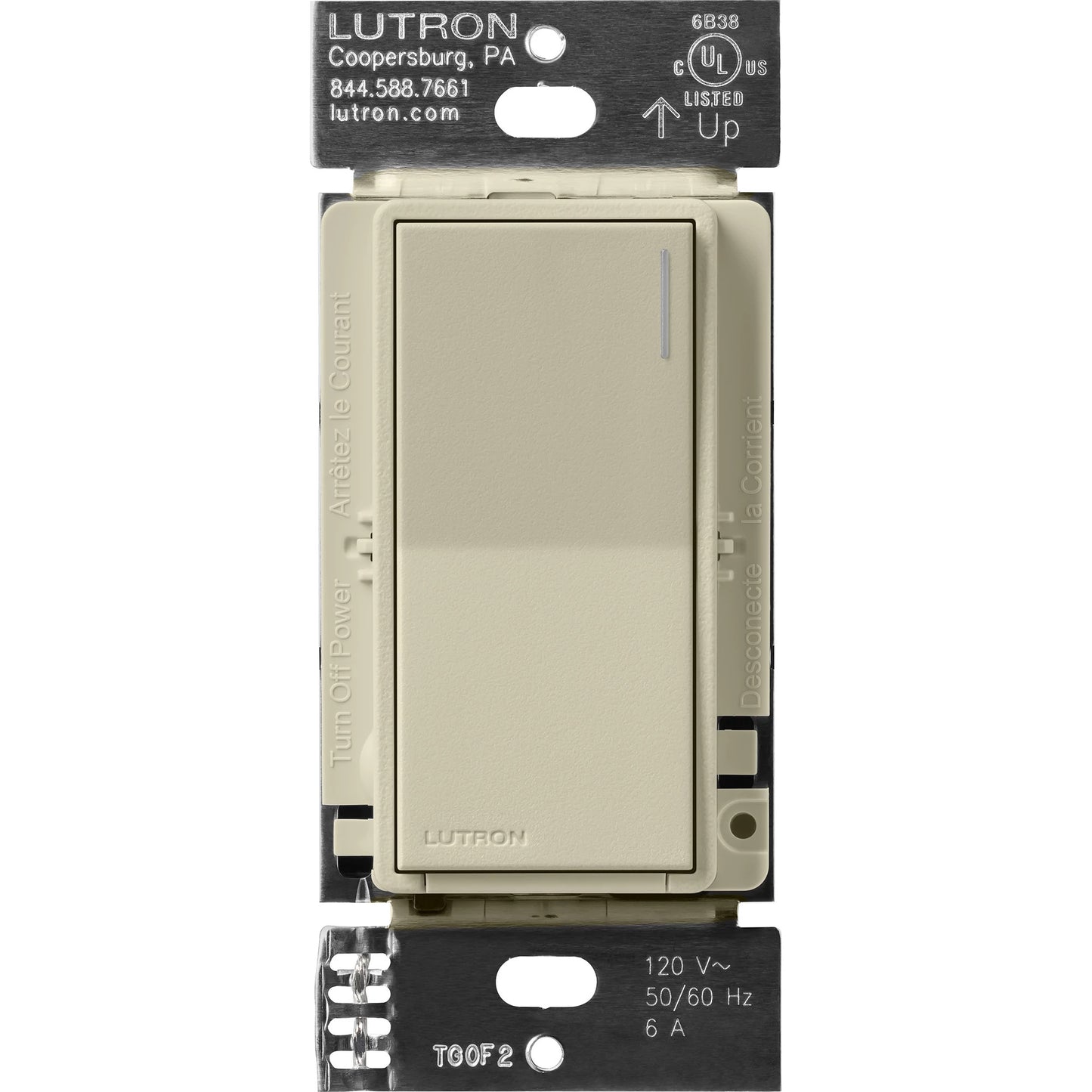 Lutron Sunnata Switch, for 6A Lighting or 3A 1/10HP Motor, Single Pole/Multi Location