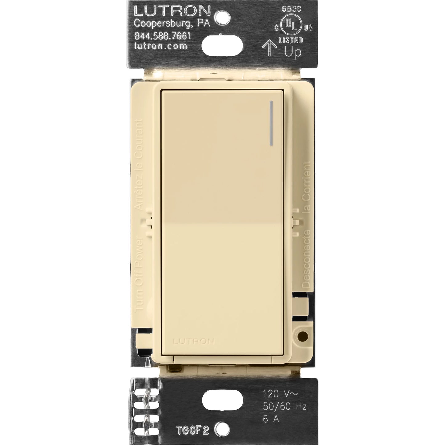 Lutron Sunnata Switch, for 6A Lighting or 3A 1/10HP Motor, Single Pole/Multi Location