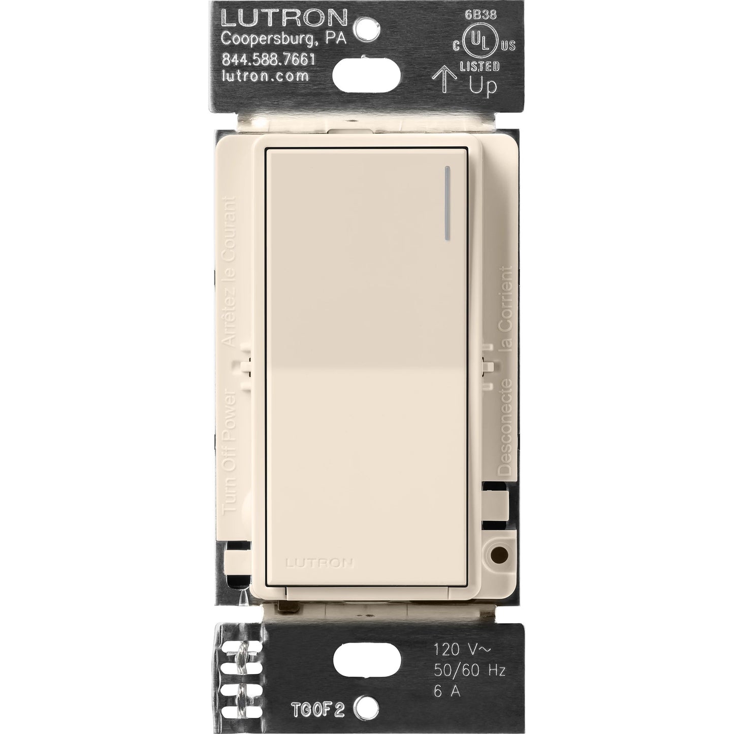 Lutron Sunnata Switch, for 6A Lighting or 3A 1/10HP Motor, Single Pole/Multi Location