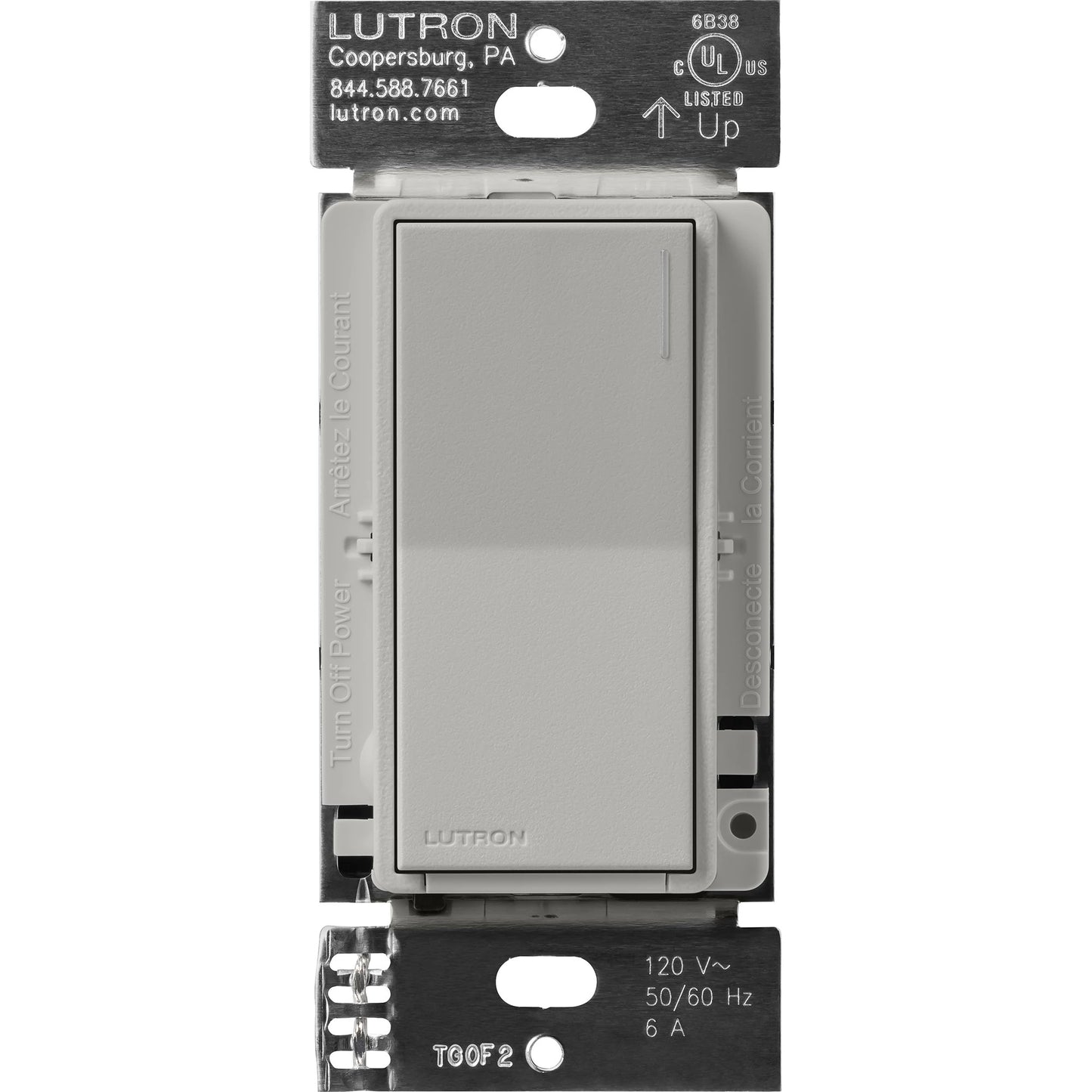 Lutron Sunnata Switch, for 6A Lighting or 3A 1/10HP Motor, Single Pole/Multi Location