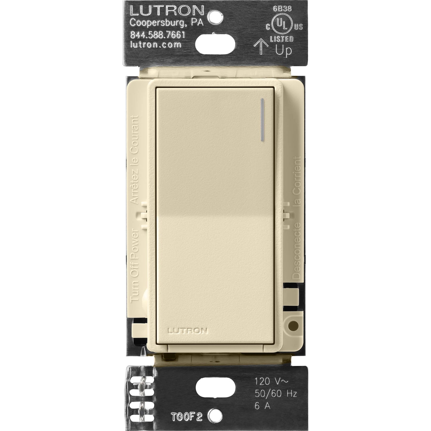 Lutron Sunnata Switch, for 6A Lighting or 3A 1/10HP Motor, Single Pole/Multi Location