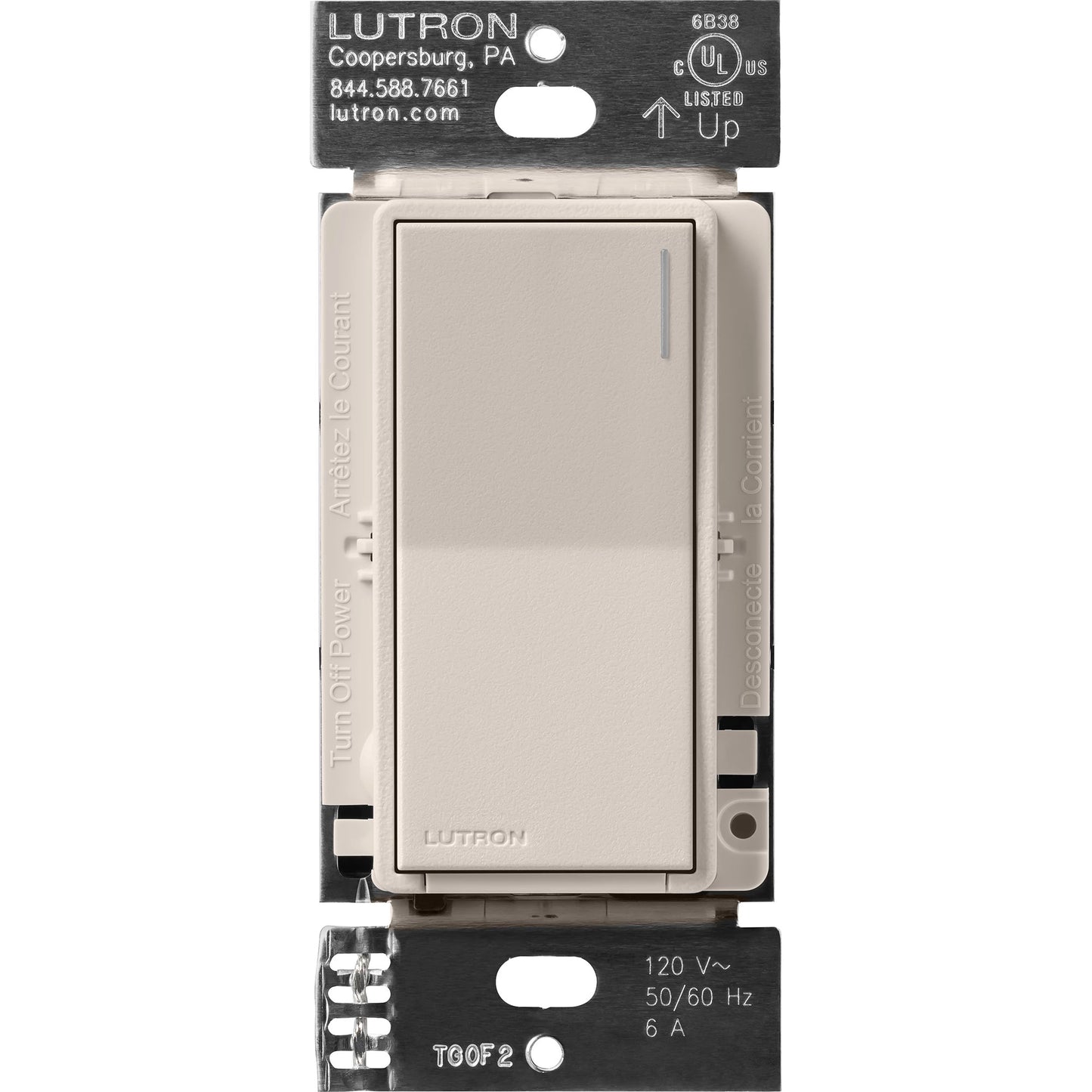 Lutron Sunnata Switch, for 6A Lighting or 3A 1/10HP Motor, Single Pole/Multi Location