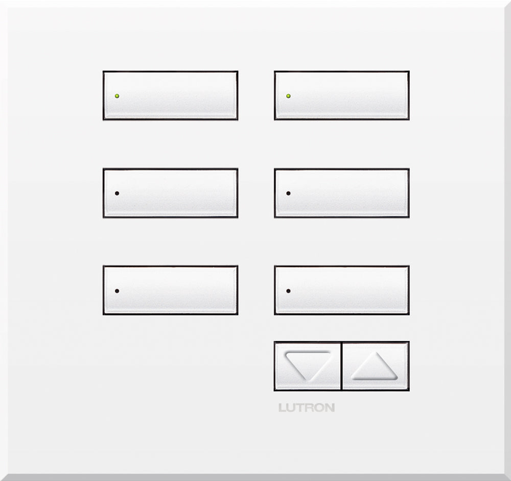 GRAFIK Eye QS International seeTouch QS Wallstation, 6-button no insert raise/lower