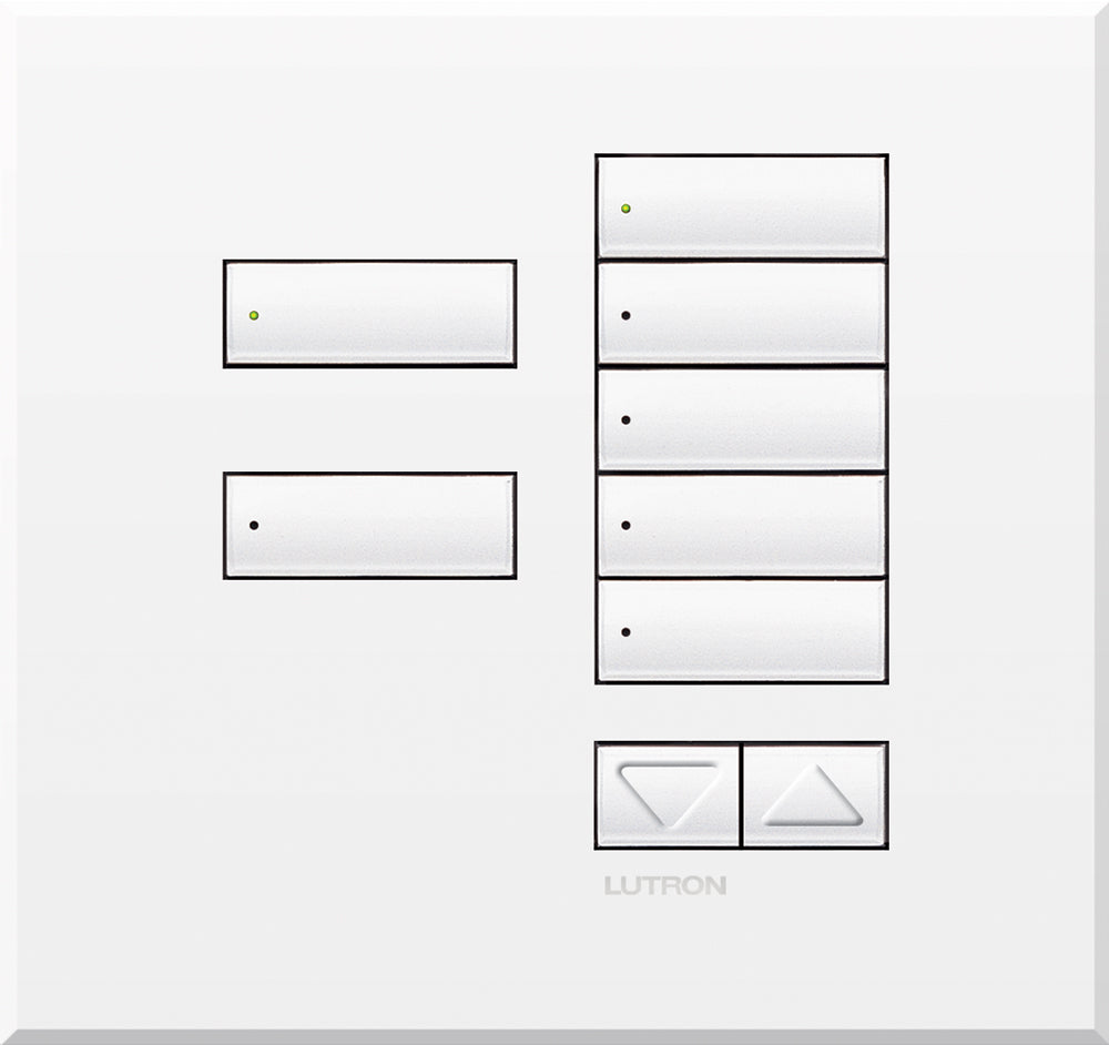 GRAFIK Eye QS International seeTouch QS Wallstation, 7-button no insert raise/lower