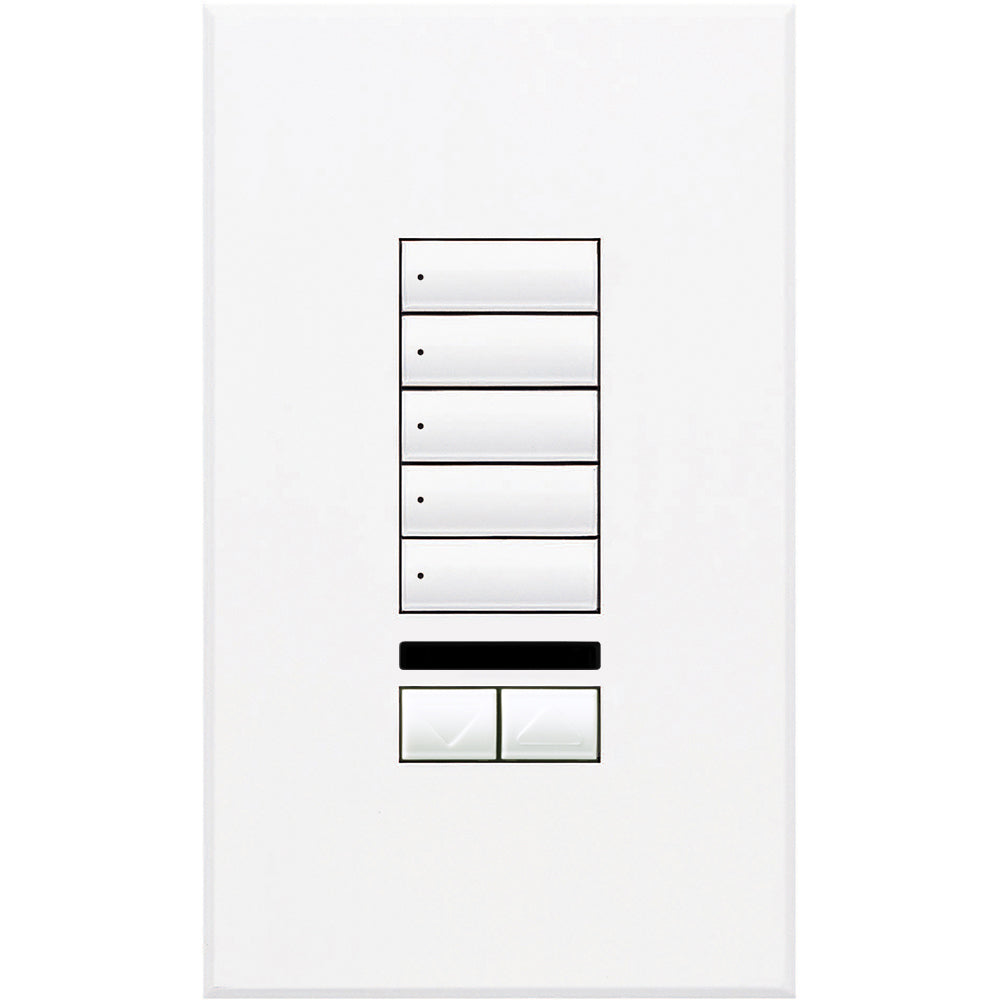 GRAFIK Eye QS seeTouch QS Wallstation, Button Wallstation w/raise/lower, IR receiver, non-insert style, matte finish