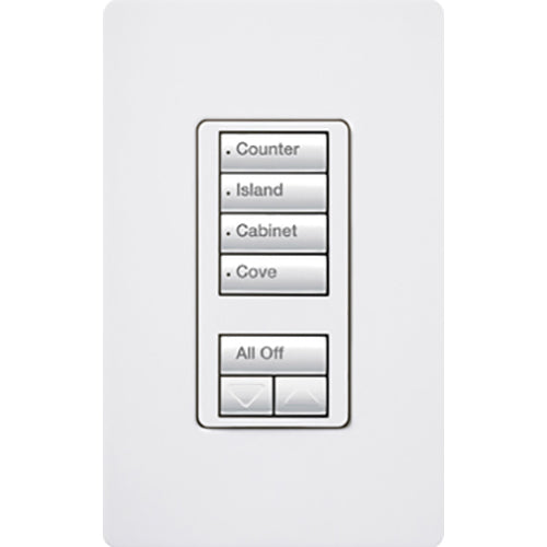 Lutron RadioRA 2 seeTouch Wall Mount Designer Keypad, 4 Scene with Raise/Lower