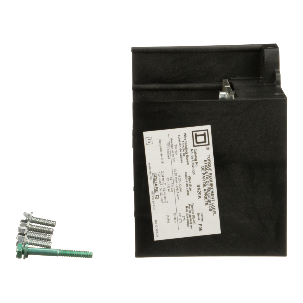 Solid neutral assembly, safety switch, 1 x aluminium/copper AWG 1/0, series F5/F6 200A