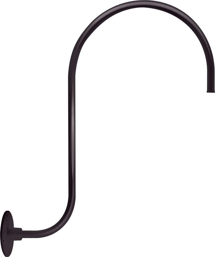 Decorative, Gooseneck, style3, upcurve, 30 Inches High 25 Inches From wall, 1/2 inch NPS, bronze