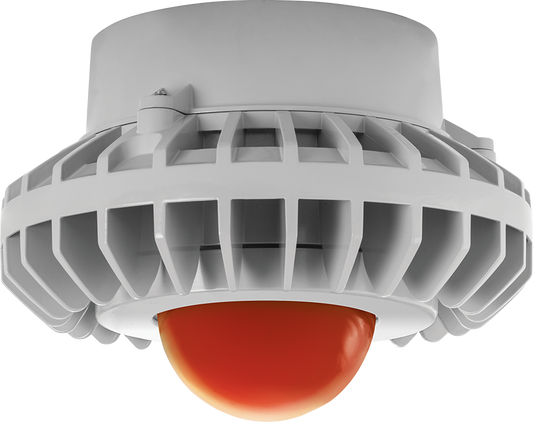 Hazardous Lighting, HAZPLED, 80W, amber frosted lens, gray