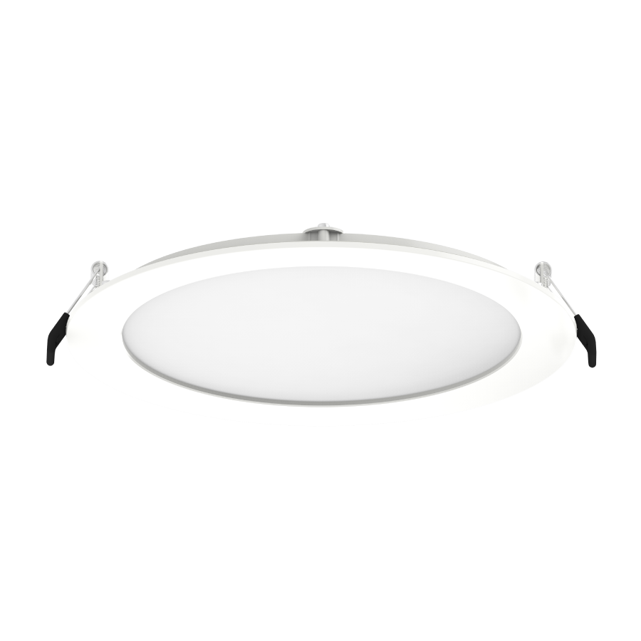 Recessed Downlights, 1800 Lumens, Wafer edge-lit, 8W, 8 inches, round, 90CRI, adjustable 2700/3500/4000/5000K, 120V, white, smooth