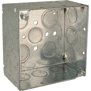 4" SQ BOX 1/2" KO 2-1/8" DEEP WELDED