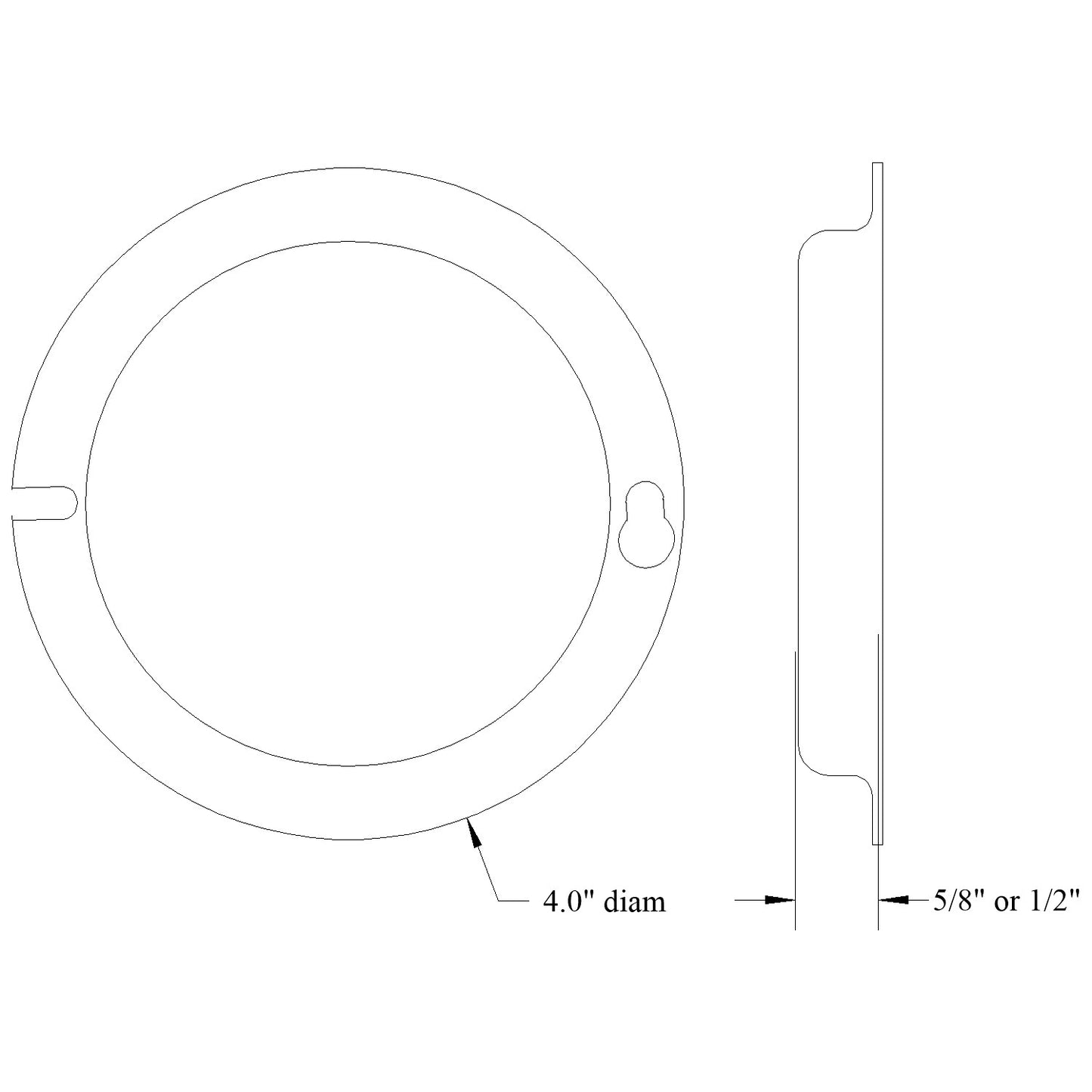 4'' ROUND PLATE RAISED BLANK