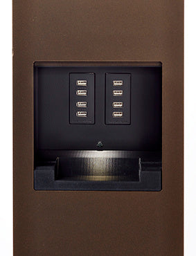 Charging Station with Area Light, 3-Gang, 1 Duplex GFCI Receptacle and 2 4-Port USB Outlets