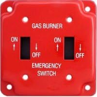 4" SQ COVER RED GAS BURNER 2 GANG 1/2" RAISED