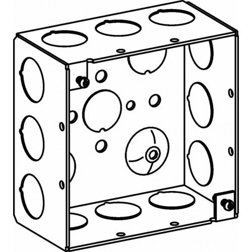 4" SQ BOX 1/2" KO 2-1/8" DEEP WELDED