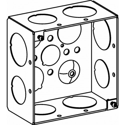 4" SQ BOX 3/4" & 1" KO 2-1/8" DEEP WELDED