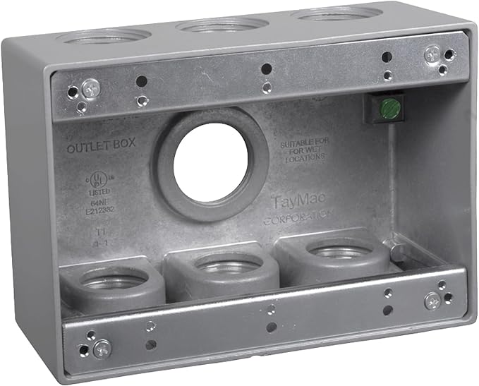 OUTDOOR 3-GANG BOX WITH 7 - 3/4" HOLES GRAY