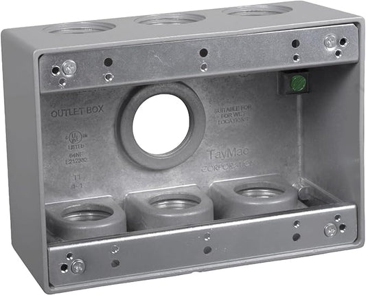 OUTDOOR 3-GANG BOX WITH 7 - 1" HOLES GRAY