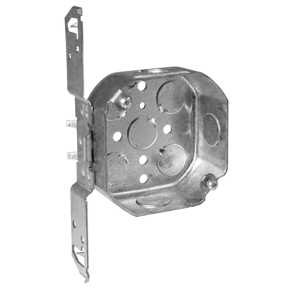 4" OCTAGON DRYWALL BOX W/BRACKET 1/2" KO 1-1/2" DEEP DRAWN