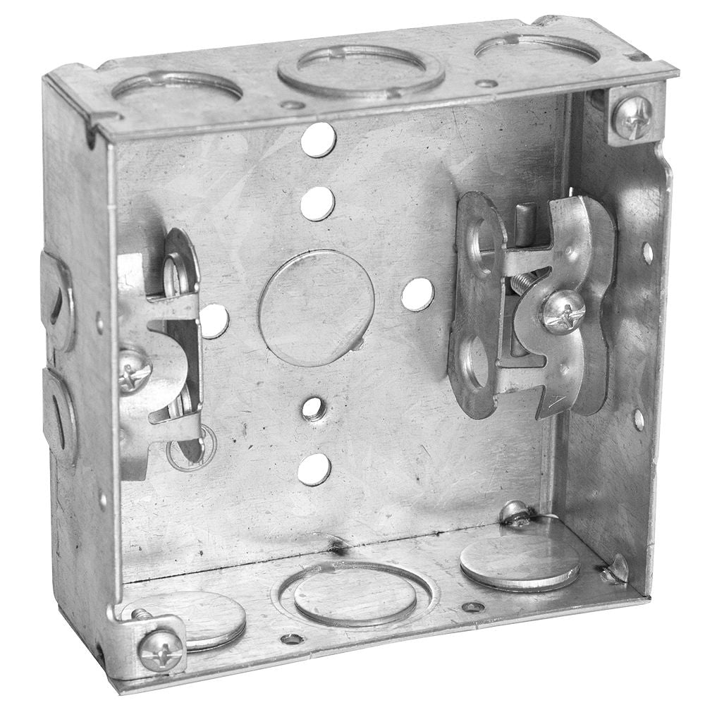 4" SQ BOX 1/2" & 3/4" KO W/BX CLAMP 1-1/2" DEEP WELDED