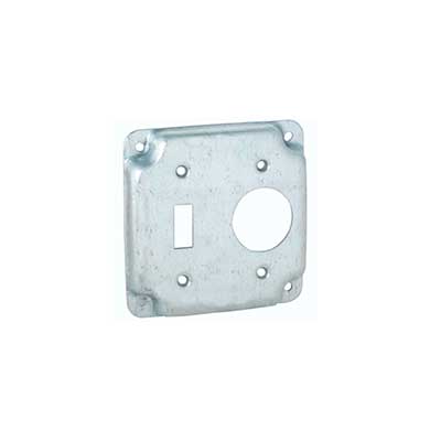 4" SQ COVER TOGGLE SINGLE RECEPTACLE COMBO 2 GANG 1/2" RAISED