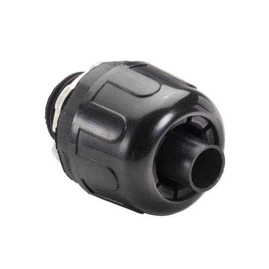 1 1/2" BLACK NYLON STRAIGHT LIQUIDTIGHT CONNECTOR