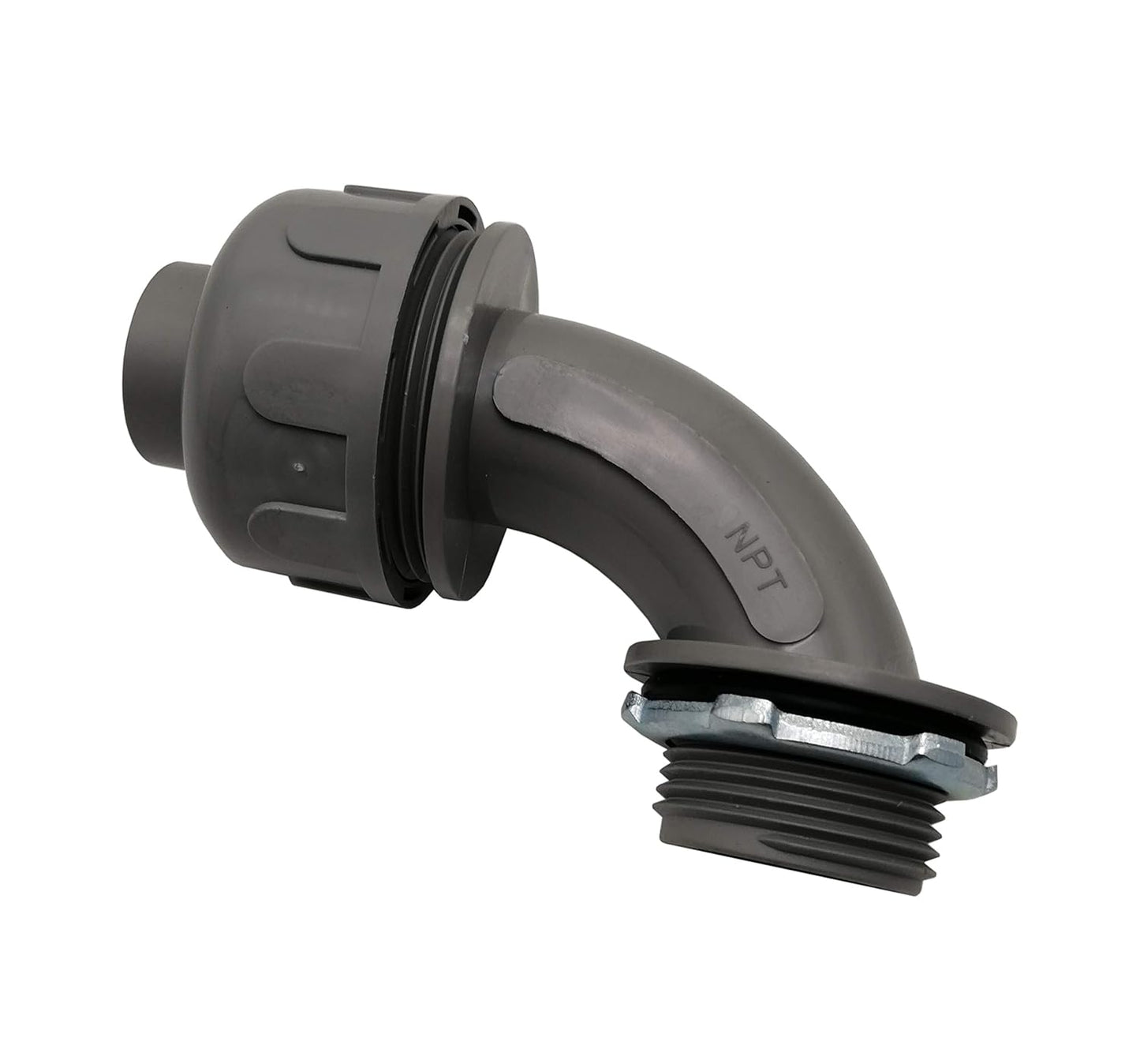 1 1/4" BLACK NYLON 90° LIQUIDTIGHT CONNECTOR