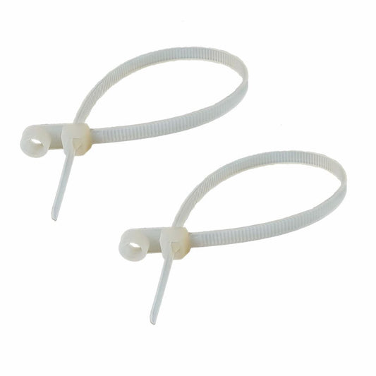 18" WHITE CABLE TIE WITH HOLE 100/BAG UL