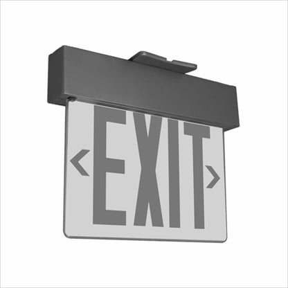 Encore UNO Series Brushed Aluminum LED Edgelit Universal Mount 8" EXIT SIGN, Red Letters, NYC