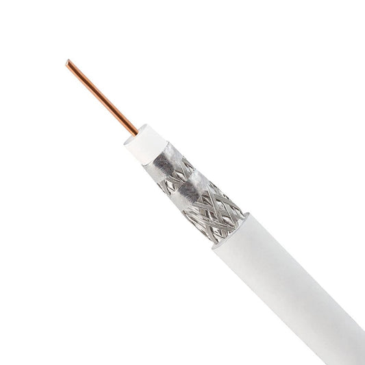 RG6 QUAD SHIELD COAXIAL CABLE WHITE 1000 FT UL