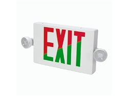 ALL-PRO COMBINATION EXIT AND EMERGENCY LIGHT, RED GREEN SELECTABLE, NICKEL CADMIUM BATTERY, REMOTE CAPACITY, WHITE FINISH