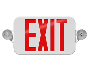 EXIT/EM COMBO MANUAL TEST THERMOPLASTIC WHITE RED LETTERS UNV FACE 2-HEADS