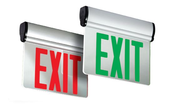 Edge-Lit Exit Sign Self-Powered 6" EXIT Single & Double Face with Universal Chevrons