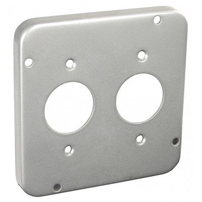 4-11/16" SQ COVER SINGLE RECEPTACLE 2 GANG 1/2" RAISED