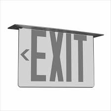 Encore UNO Series Brushed Aluminum LED Edgelit Universal Mount 8" EXIT SIGN, Red Letters, NYC