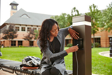 Charging Station with Area Light, 3-Gang, 1 Duplex GFCI Receptacle and 2 4-Port USB Outlets