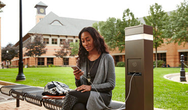 Charging Station with Area Light, 3-Gang, 1 Duplex GFCI Receptacle and 2 4-Port USB Outlets