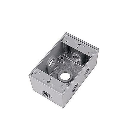 OUTDOOR 1-GANG BOX WITH 6 - 1/2" W/SIDE HOLES GRAY