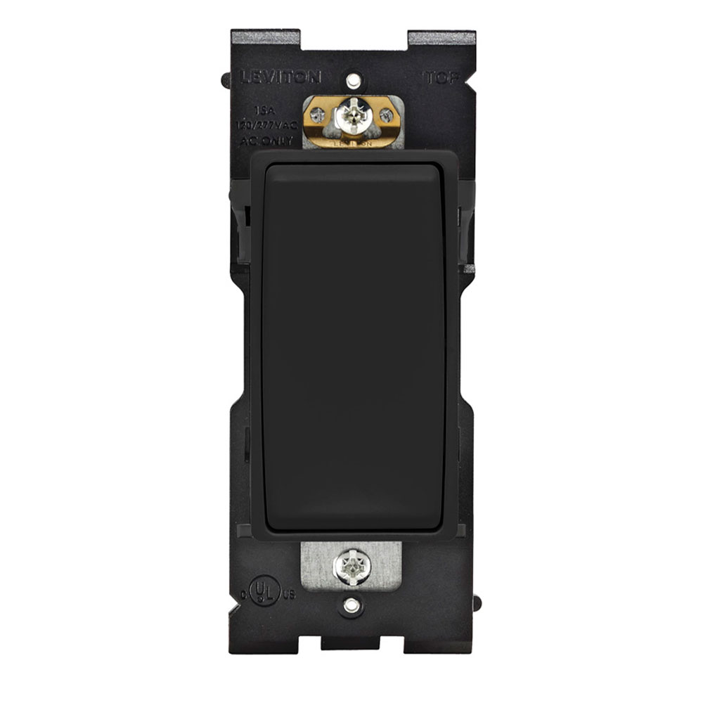 RENU 15 Amp 3-Way Switch, Onyx Black Leviton Renu Switch RE153-OB for 3-Way Applications, 15A-120/277VAC, in Onyx Black