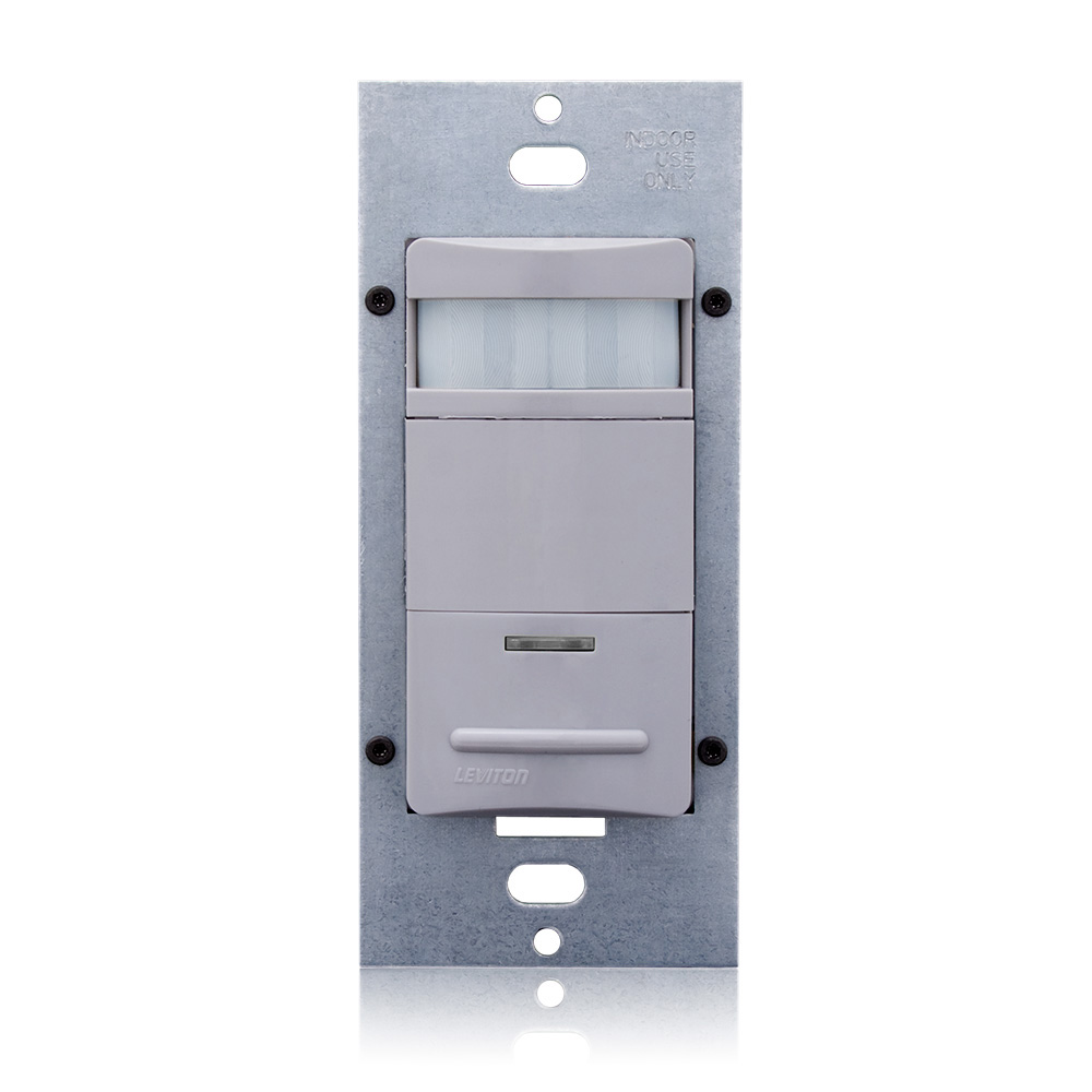 Occupancy Sensor, PIR, Wall Switch, 2100SF, 120-277V, Grey, Self-Adaptive, Decora