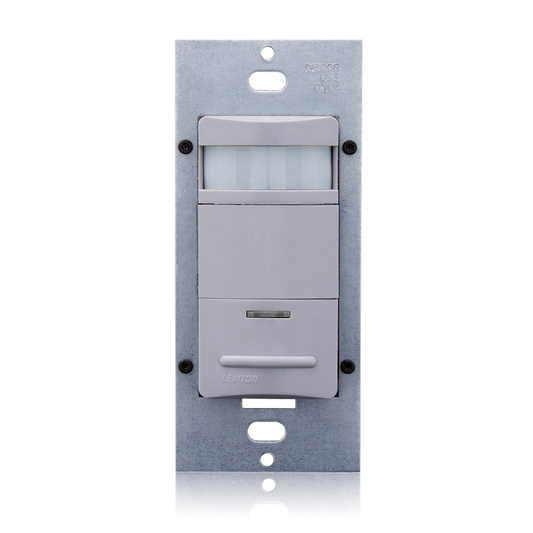 Occupancy Sensor, PIR, Wall Switch, 2100SF, 120-277V, Grey, Self-Adaptive, Decora