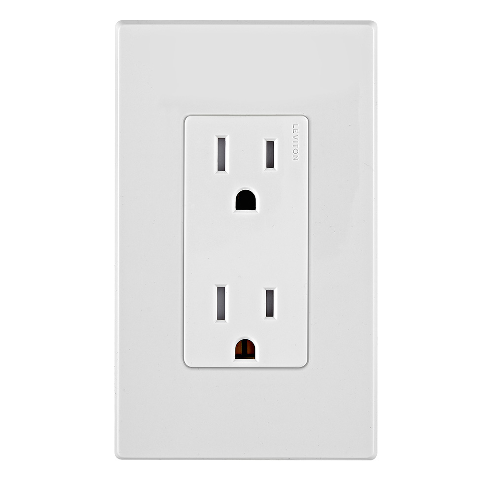 Decora Edge 15 Amp Tamper-Resistant Duplex Outlet, White